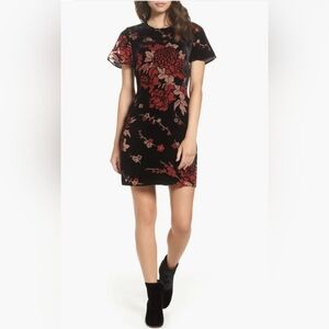 French Connection Wilma Devore Burnout Velvet A-Line Dress